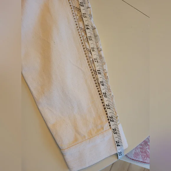 Loeffler Randall Shacket Cream Scottie Broderie Chore Jacket Large